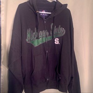 Black MSU Zipup